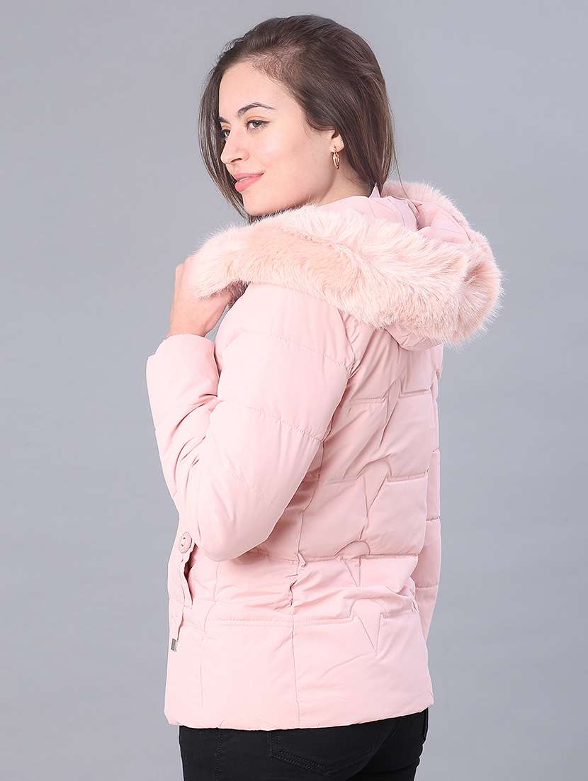 women solid long sleeve puffer jacket - 22159642 -  Standard Image - 3