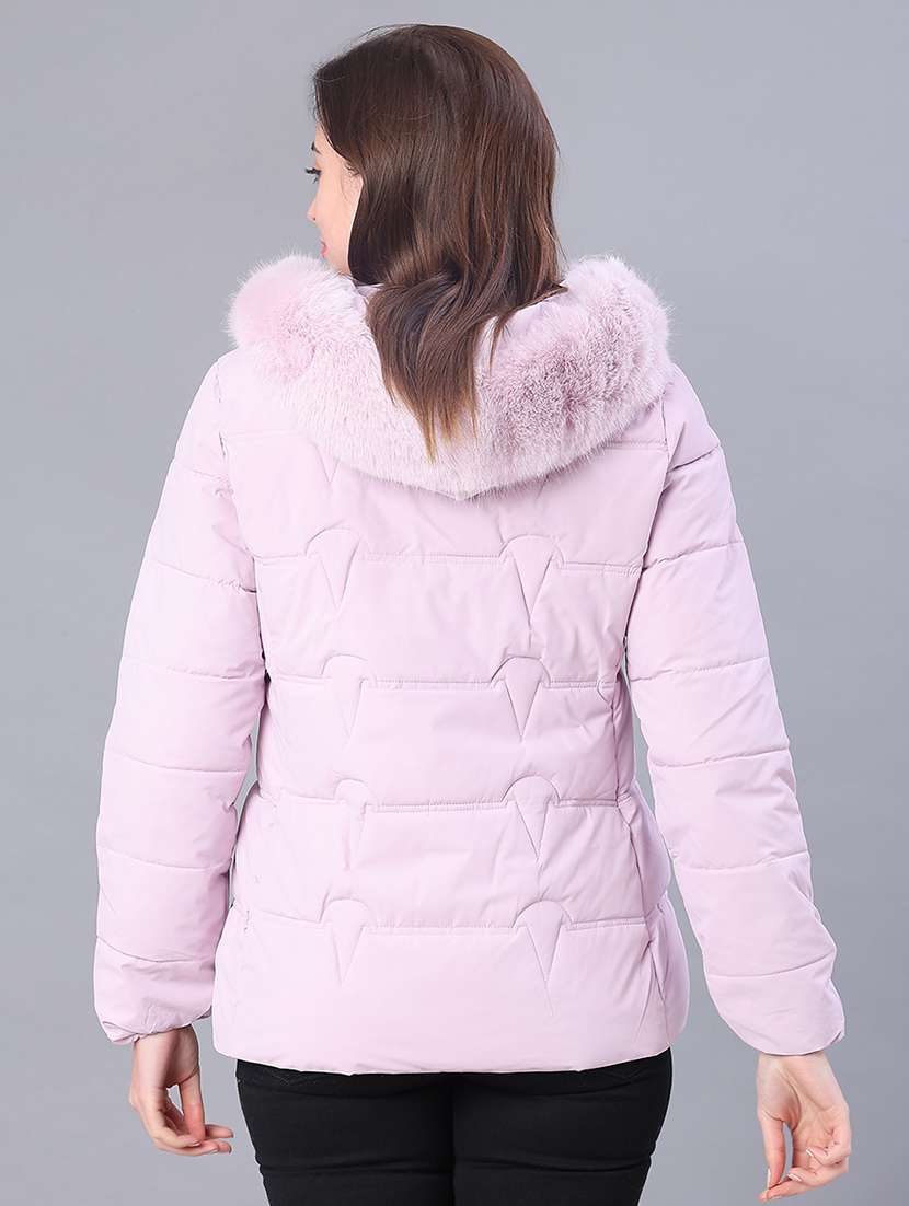 women solid long sleeve puffer jacket - 22159653 -  Standard Image - 3