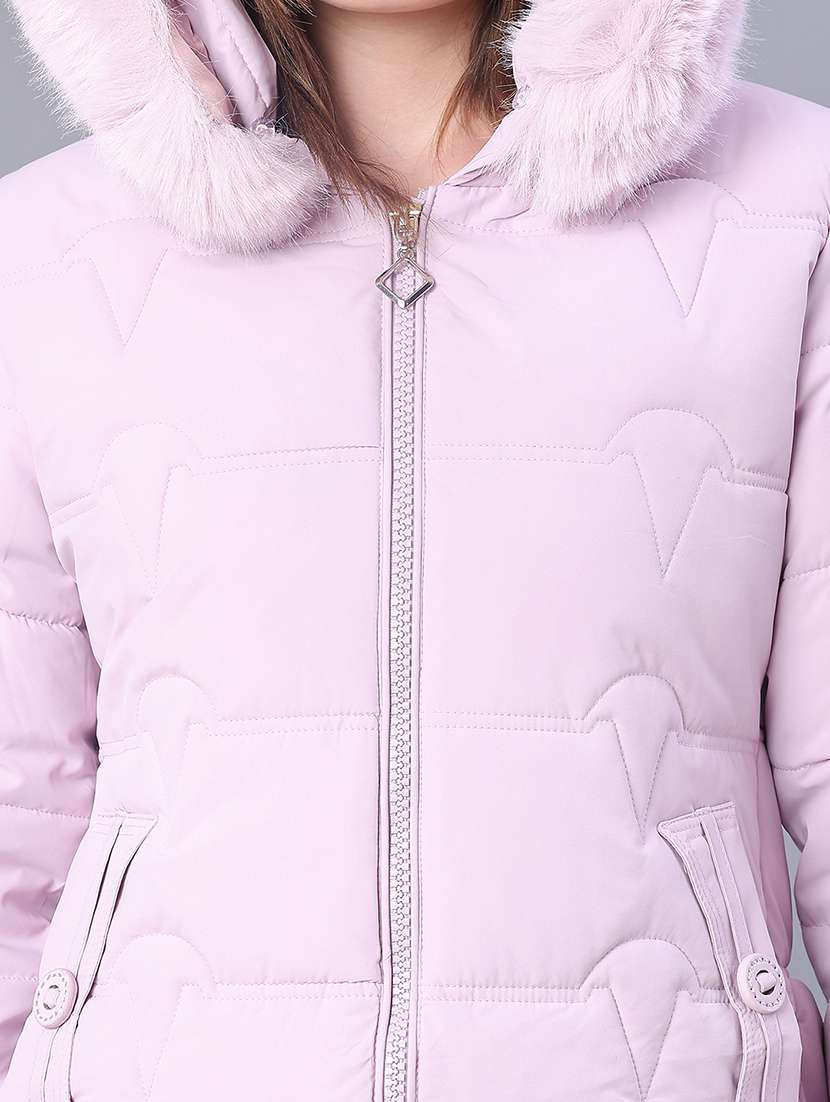 women solid long sleeve puffer jacket - 22159653 -  Standard Image - 5
