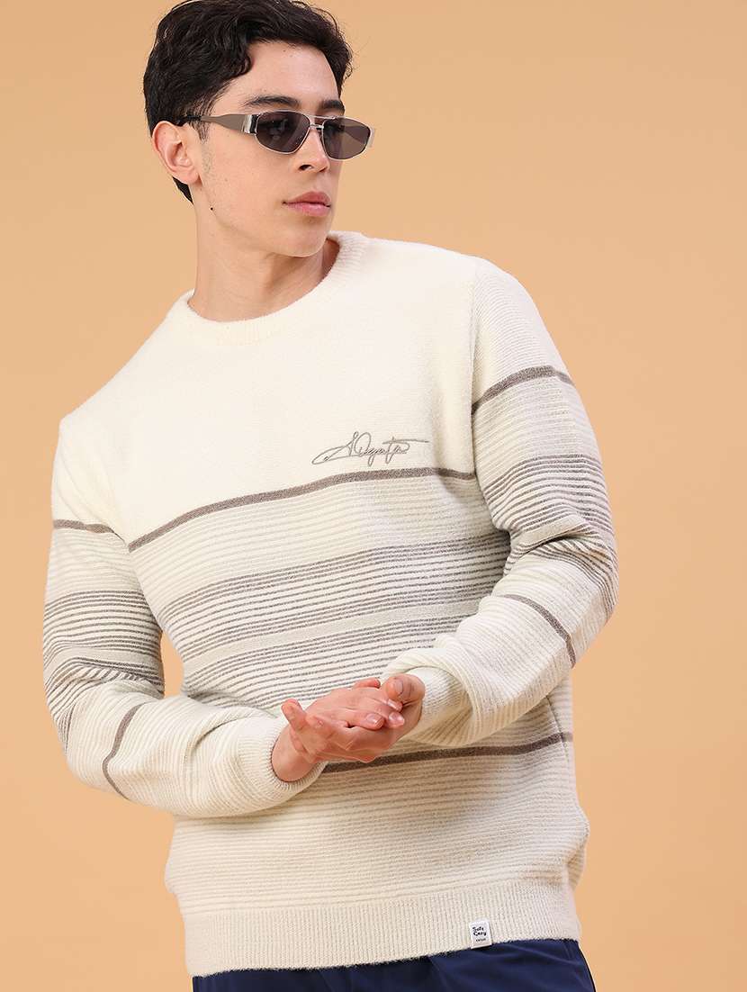 men self designed long sleeve pullover