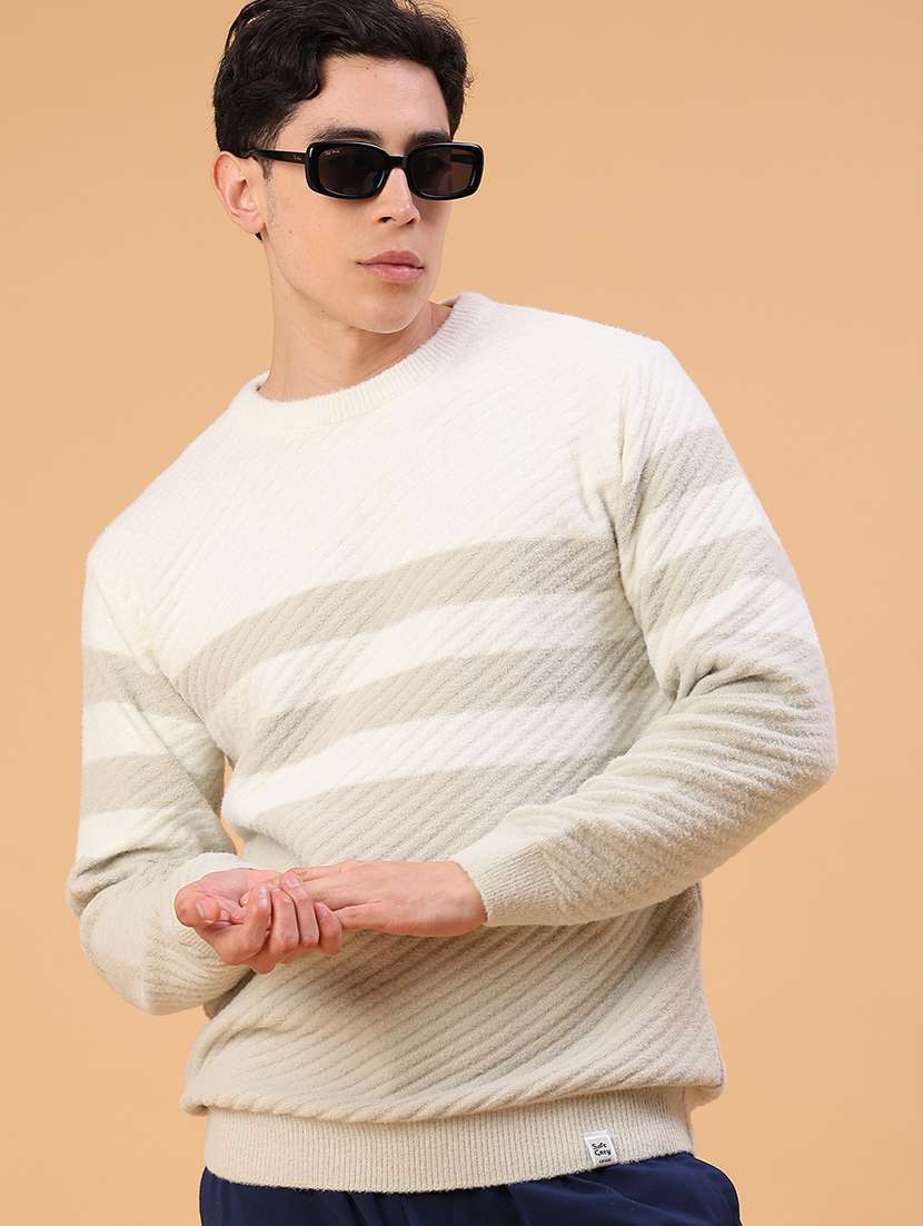 men color blocked long sleeve pullover