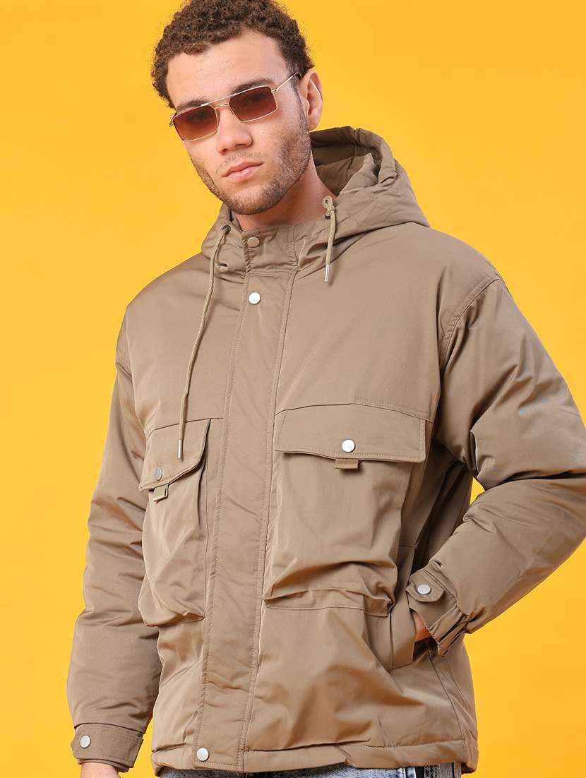 men solid long sleeve bomber jacket