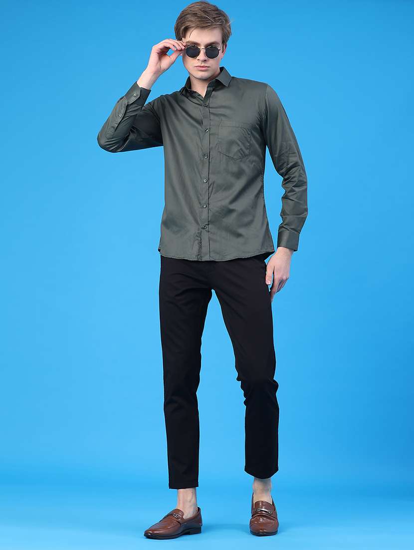 men solid long sleeve slim fit casual shirt - 22159696 -  Standard Image - 5