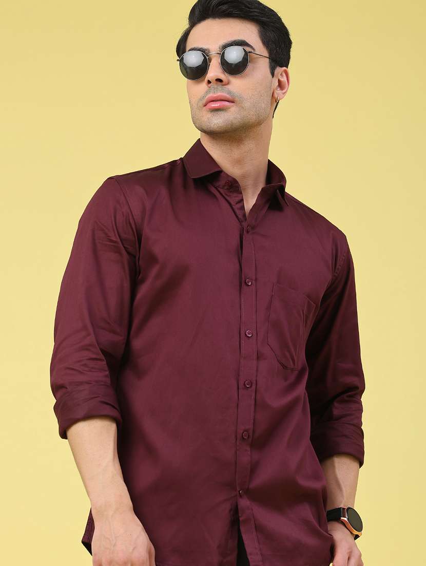 men solid long sleeve regular fit casual shirt