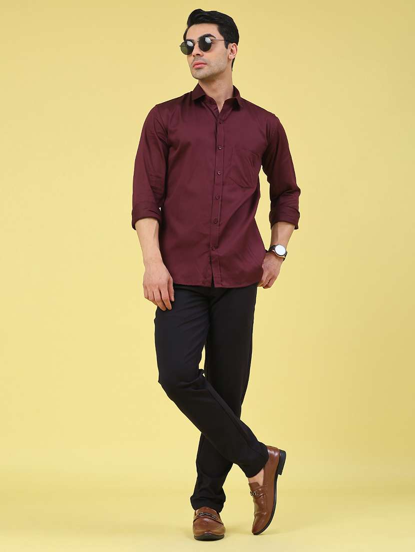 men solid long sleeve regular fit casual shirt - 22159698 -  Standard Image - 5