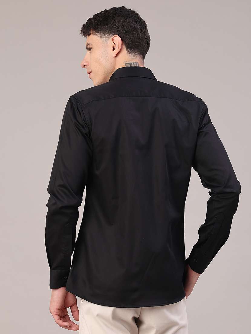 men solid long sleeve slim fit casual shirt - 22159699 -  Standard Image - 3