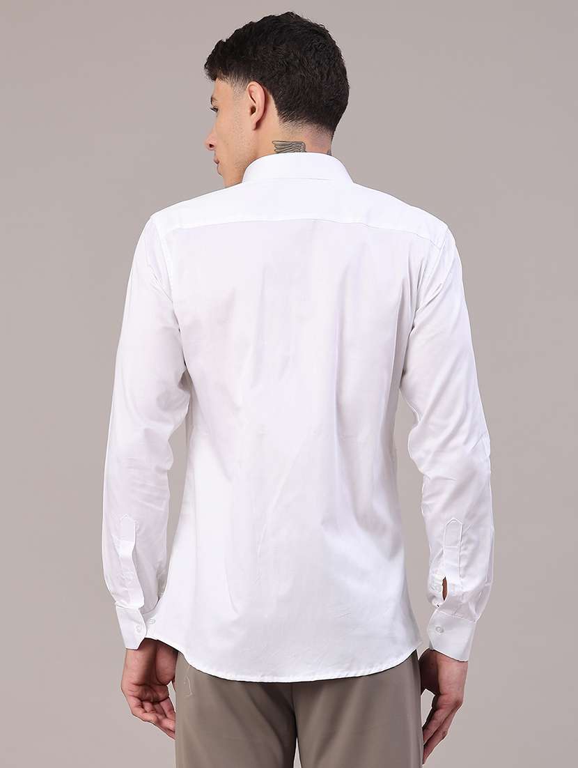 men solid long sleeve slim fit casual shirt - 22159700 -  Standard Image - 3