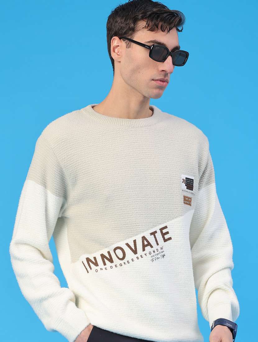 men color blocked long sleeve pullover