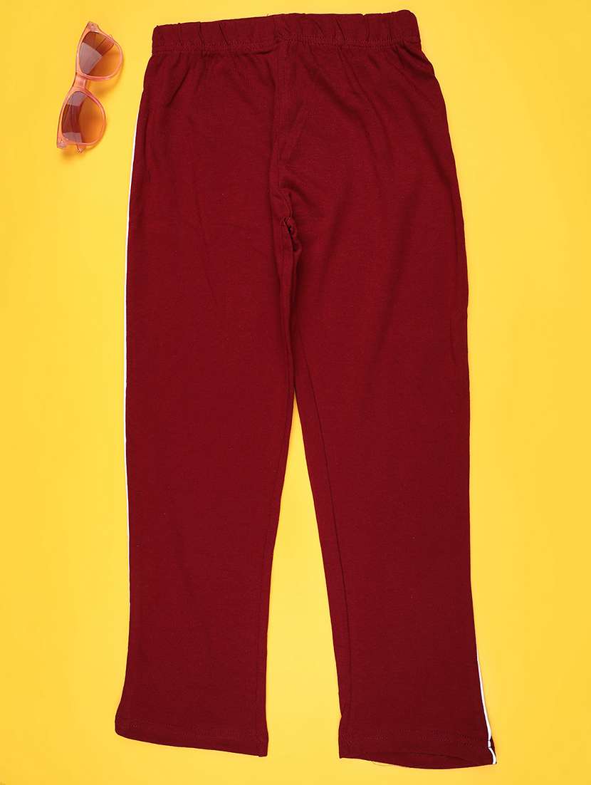 boys solid mid rise track pant