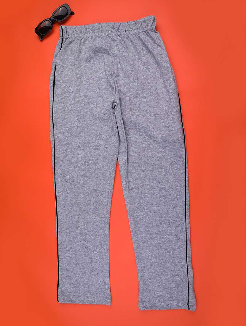 boys solid mid rise track pants