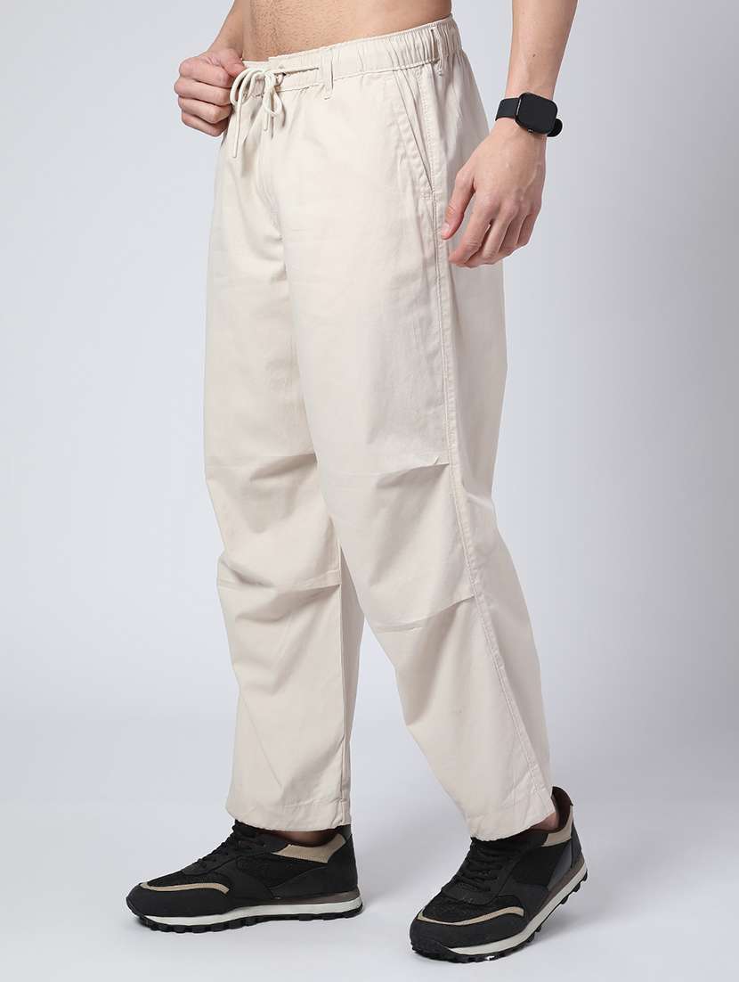 men solid mid rise regular fit casual trouser - 22159840 -  Standard Image - 3