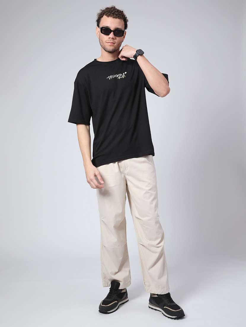 men solid mid rise regular fit casual trouser - 22159840 -  Standard Image - 5