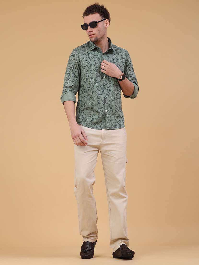 men solid mid rise chinos casual trouser - 22159841 -  Standard Image - 5