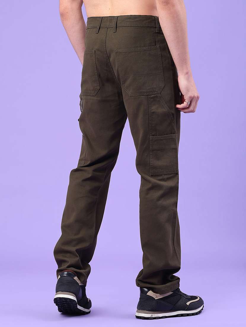 men solid mid rise chinos casual trouser - 22159842 -  Standard Image - 3