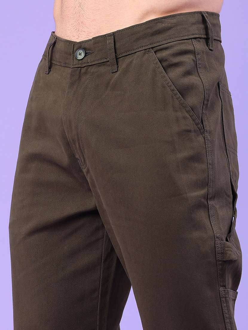 men solid mid rise chinos casual trouser - 22159842 -  Standard Image - 5