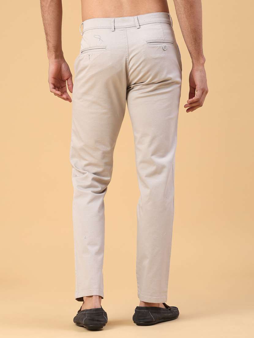 men solid mid rise chinos casual trouser - 22159905 -  Standard Image - 3