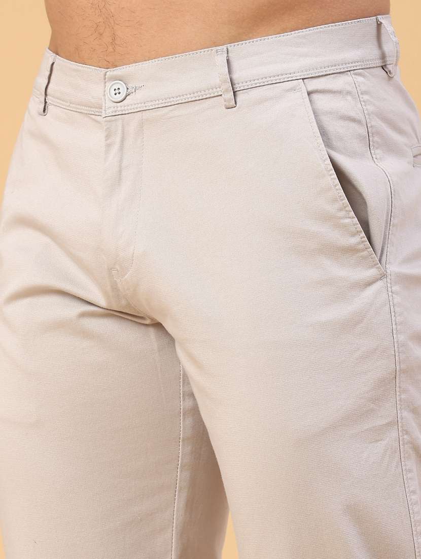men solid mid rise chinos casual trouser - 22159905 -  Standard Image - 5