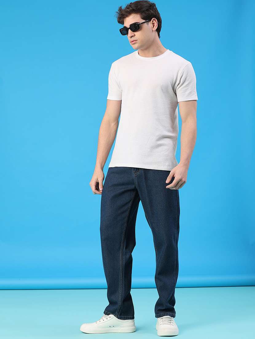 men plain mid rise relaxed fit jeans - 22159912 -  Standard Image - 5