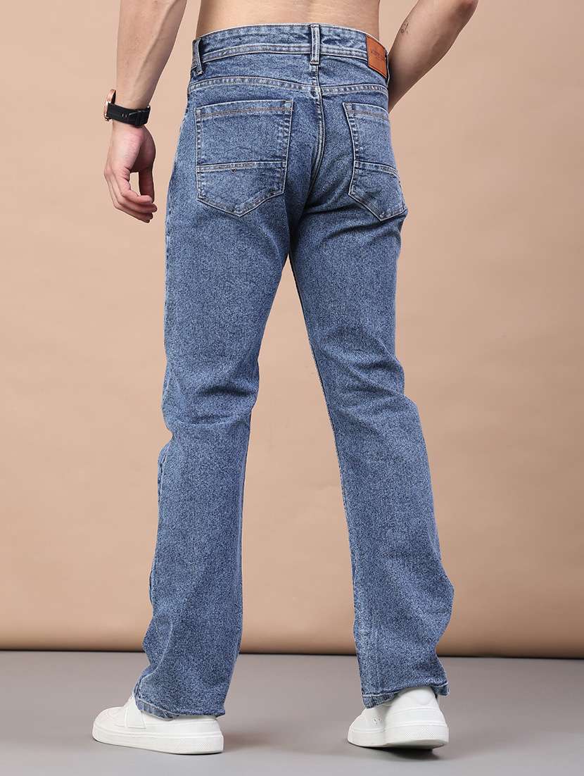 men plain mid rise full length bootcut jeans - 22159913 -  Standard Image - 3