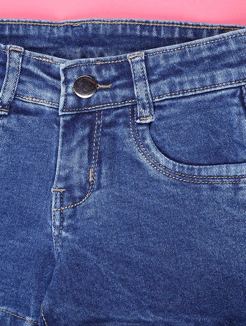 girls solid mid rise shorts - 22159935 -  Standard Image - 3