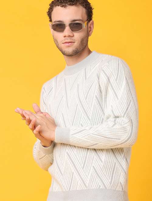 men self design long sleeve regular fit pullover  - 22159980 -  Standard Image - 0