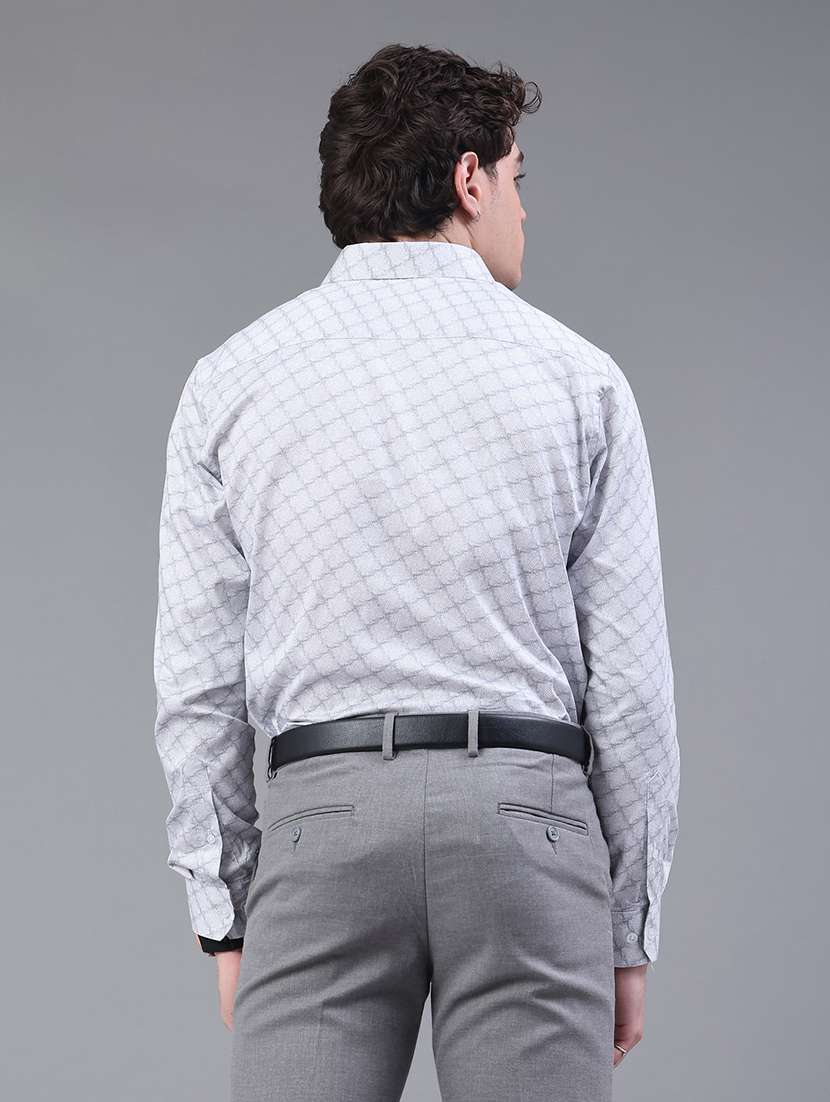 men printed long sleeve formal shirt - 22160029 -  Standard Image - 3