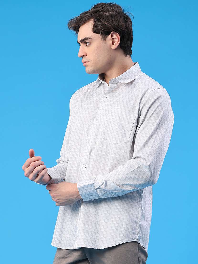 men printed long sleeve regular fit casual shirt - 22160031 -  Standard Image - 3