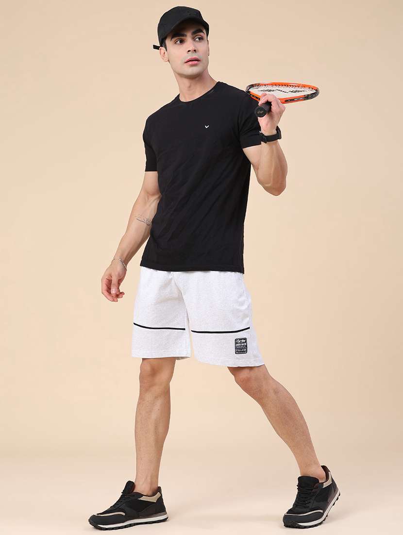 men melange mid rise regular fit sports shorts - 22160046 -  Standard Image - 5