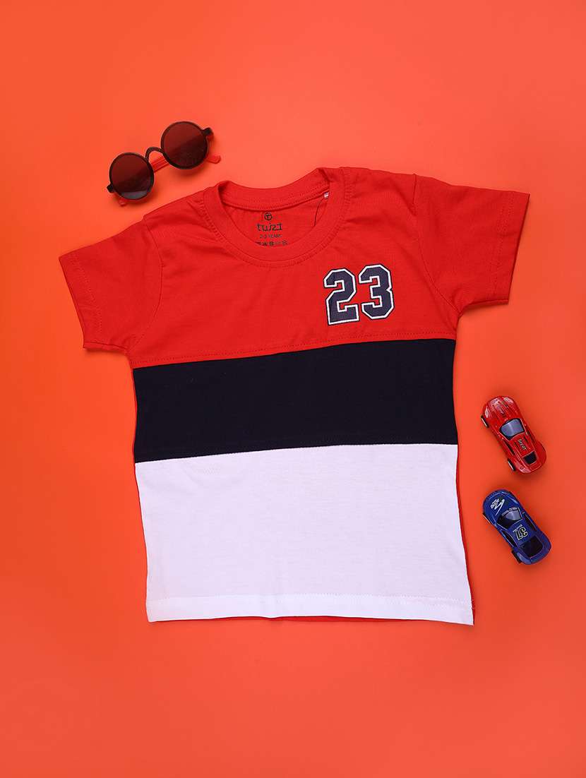 boys color blocked short sleeve t-shirt