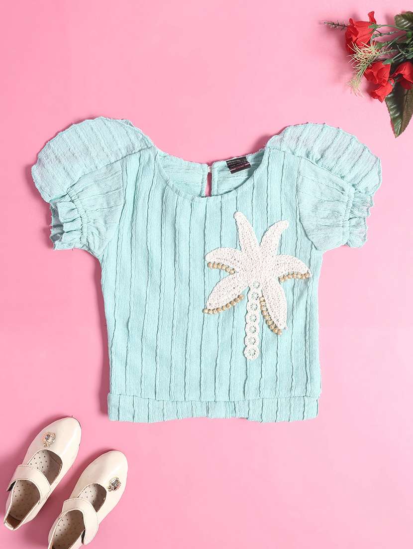 girls blue polyester skirt & top set - 22160099 -  Standard Image - 3