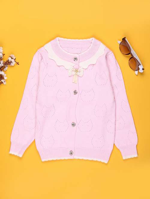 girls self designed long sleeve cardigan - 22160127 -  Standard Image - 0