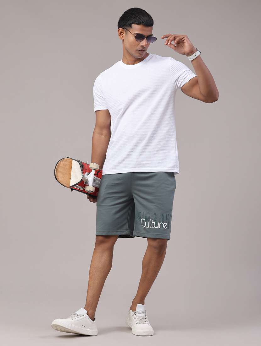 men typographic mid rise regular fit shorts - 22160152 -  Standard Image - 5