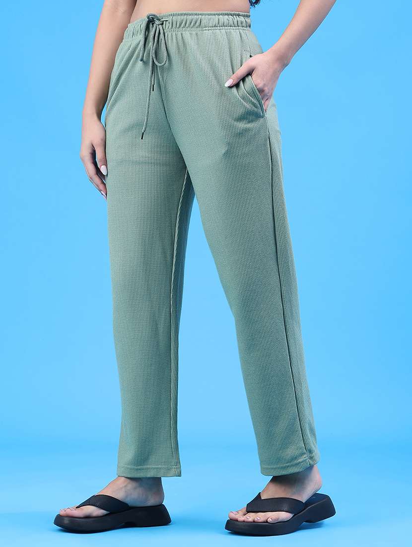 women solid mid rise straight trouser - 22160165 -  Standard Image - 3
