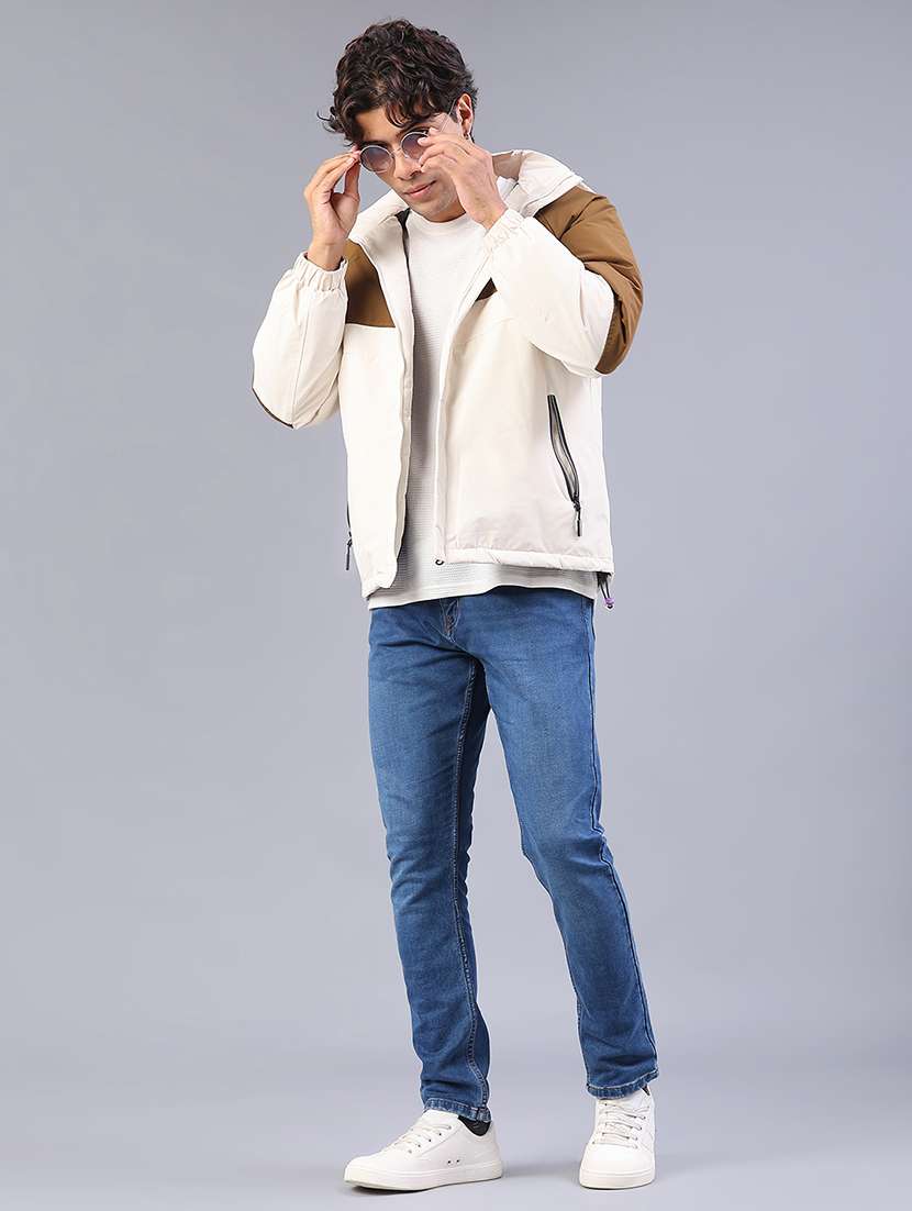 men color block long sleeve bomber jacket - 22160198 -  Standard Image - 5