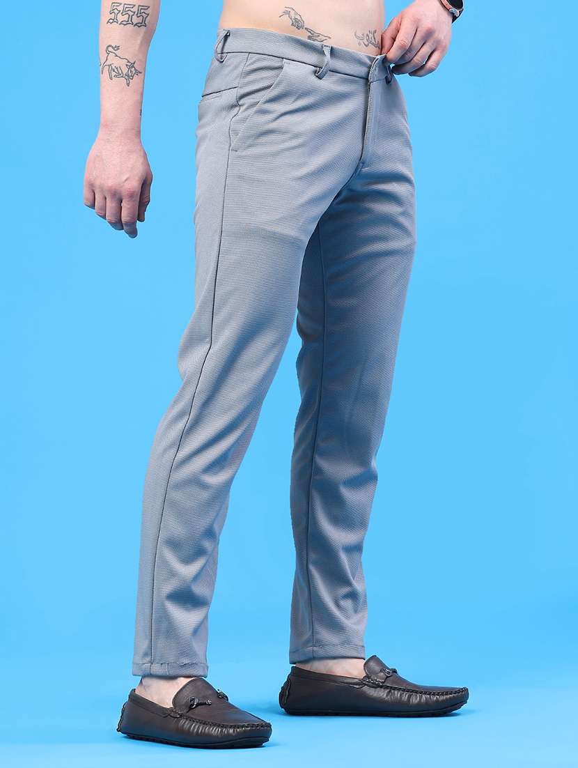 men solid mid rise chinos casual trouser - 22160205 -  Standard Image - 3