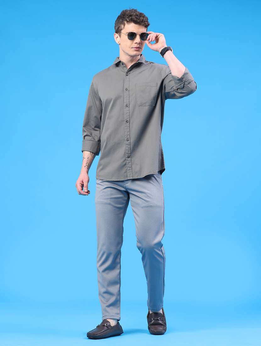 men solid mid rise chinos casual trouser - 22160205 -  Standard Image - 5