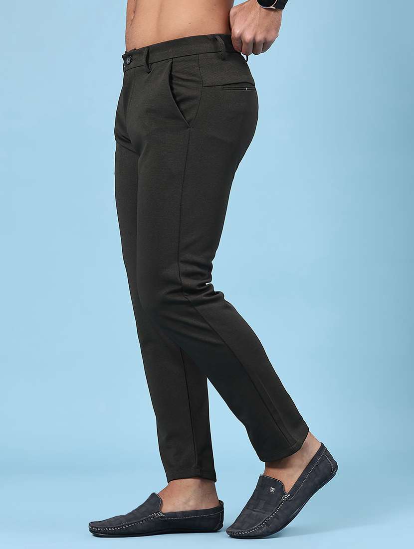 men solid mid rise chinos casual trouser - 22160208 -  Standard Image - 3