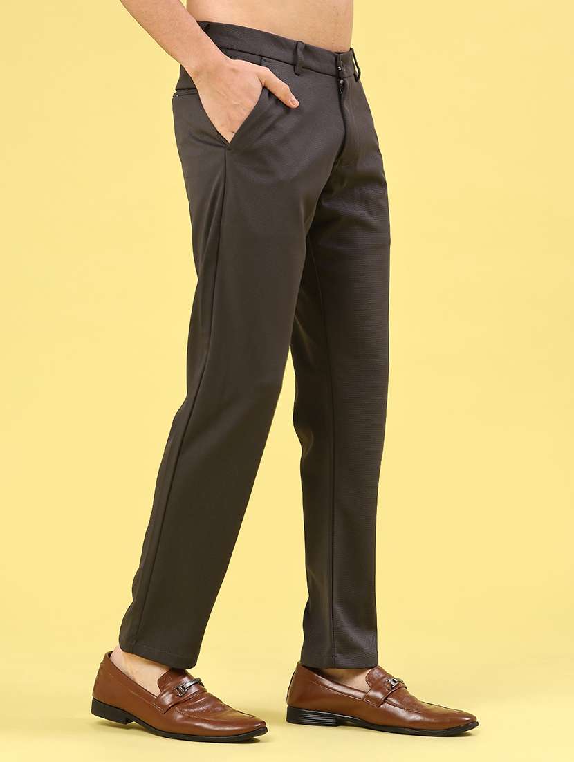 men solid mid rise chinos casual trouser - 22160209 -  Standard Image - 3