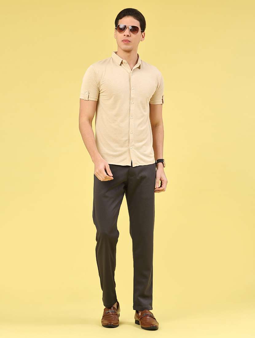 men solid mid rise chinos casual trouser - 22160209 -  Standard Image - 5