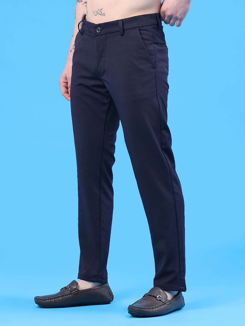 men solid mid rise chinos casual trouser - 22160215 -  Standard Image - 3