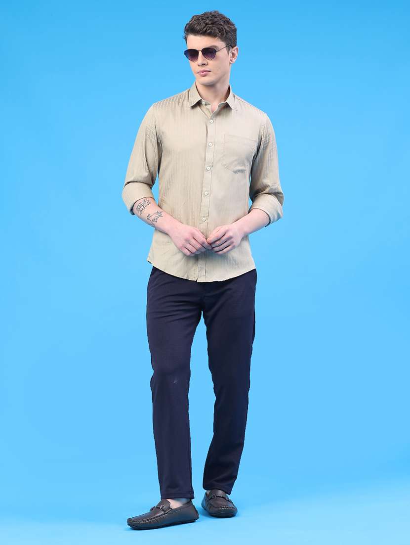 men solid mid rise chinos casual trouser - 22160215 -  Standard Image - 5