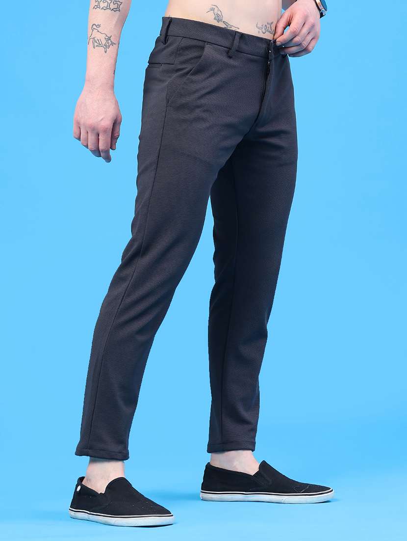 men solid mid rise chinos casual trouser - 22160217 -  Standard Image - 3