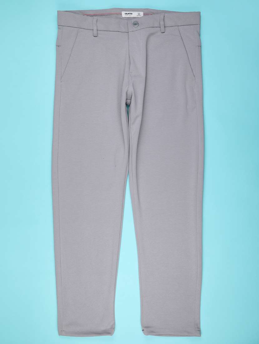 men solid mid rise chinos casual trouser