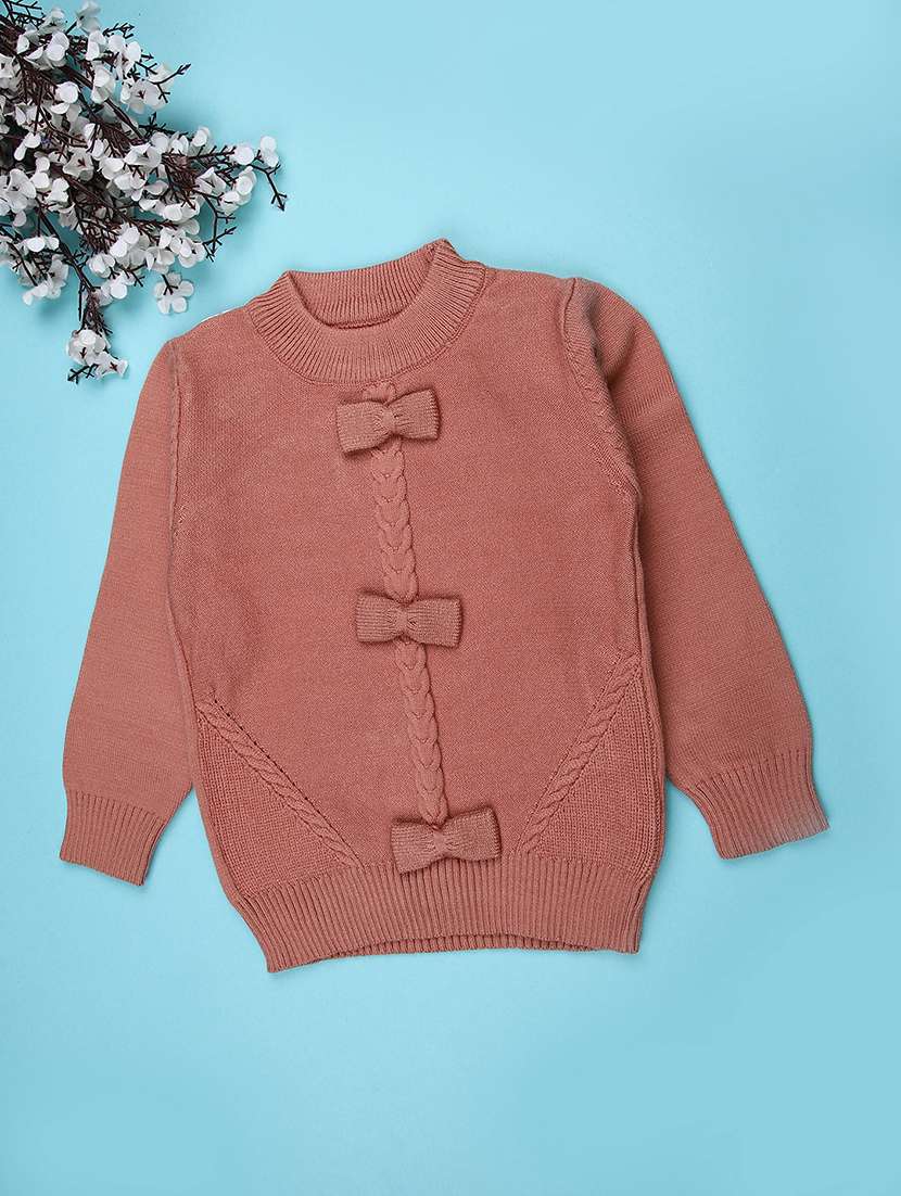 girls self designed long sleeve sweater