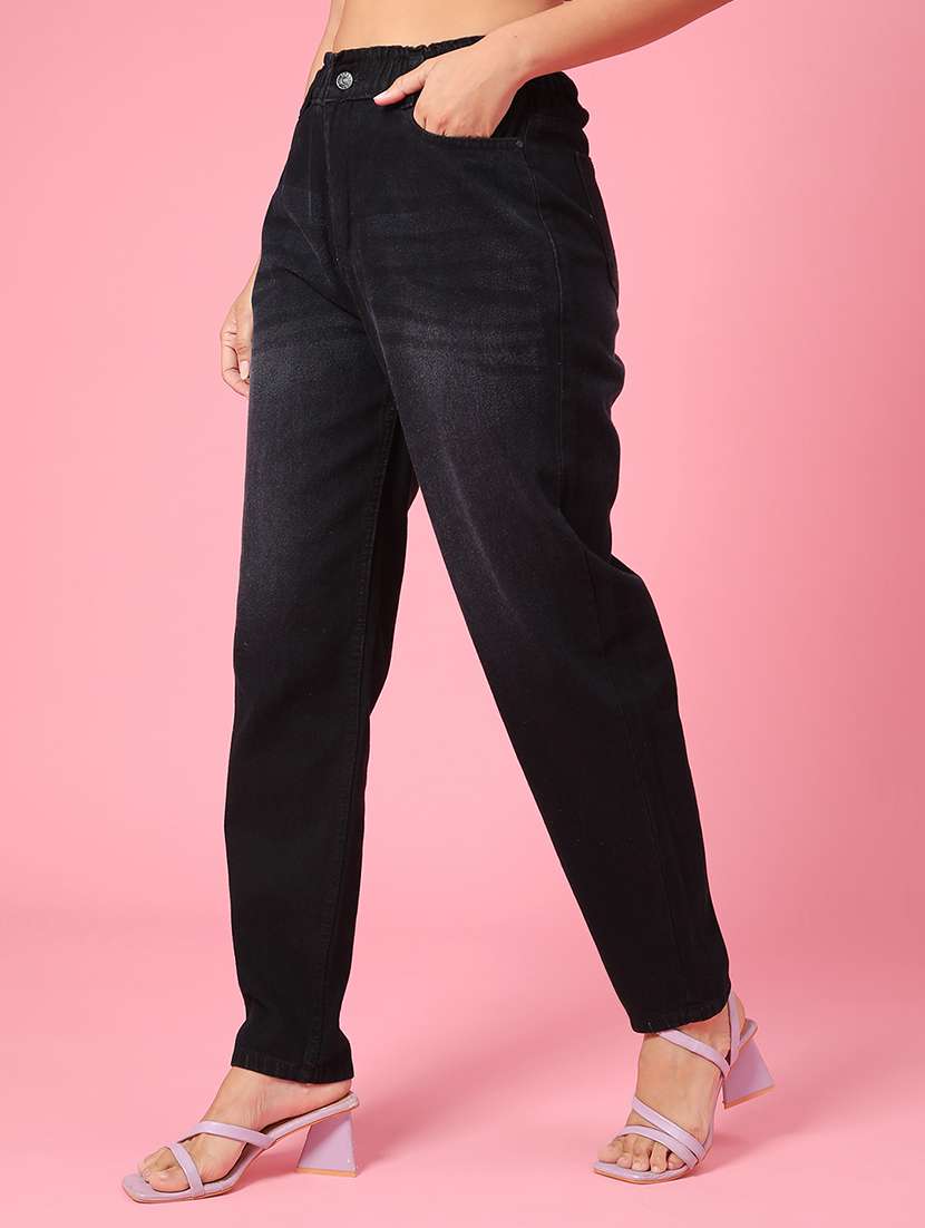 women black cotton jean