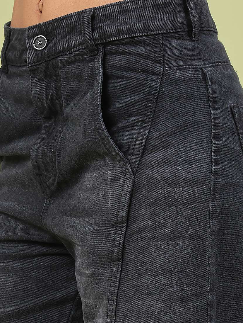 women solid mid rise relaxed fit jeans - 22160278 -  Standard Image - 5