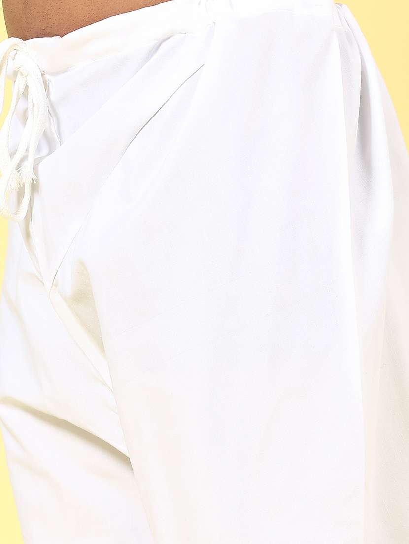 white polyester kurta pyjama ethnic wear - 22160373 -  Standard Image - 5