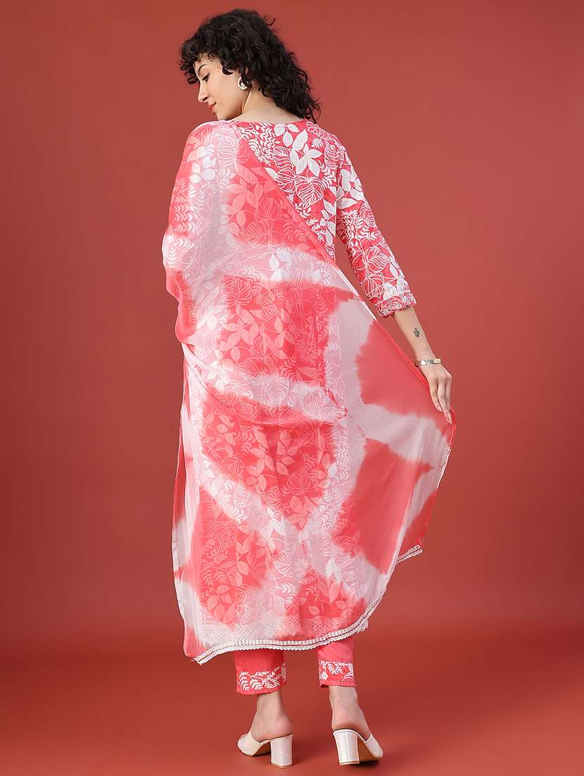 women printed three quarter sleeve kurta pant with dupatta set - 22160501 -  Standard Image - 3