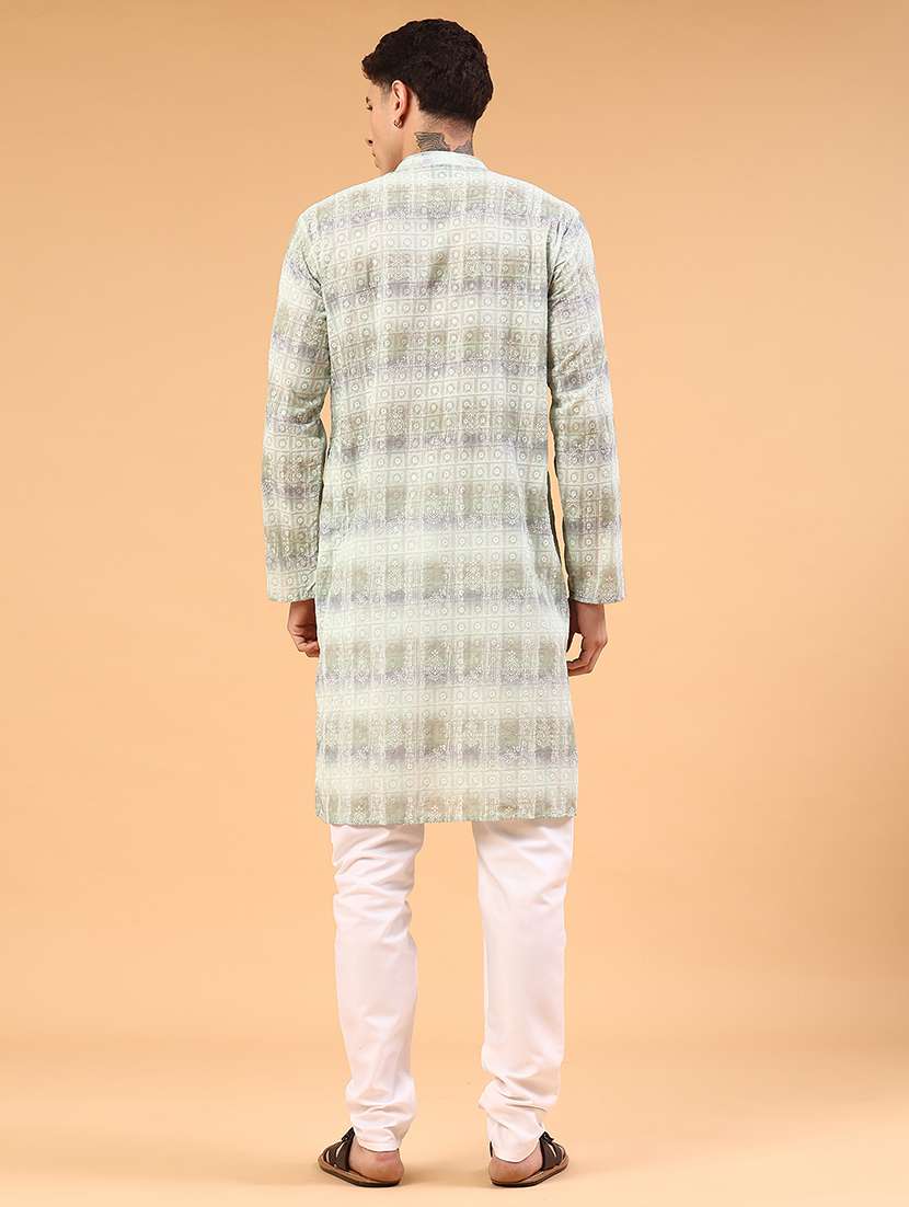 Green Kurta Pyjama Ethnic Wear Set - 22160506 -  Standard Image - 5