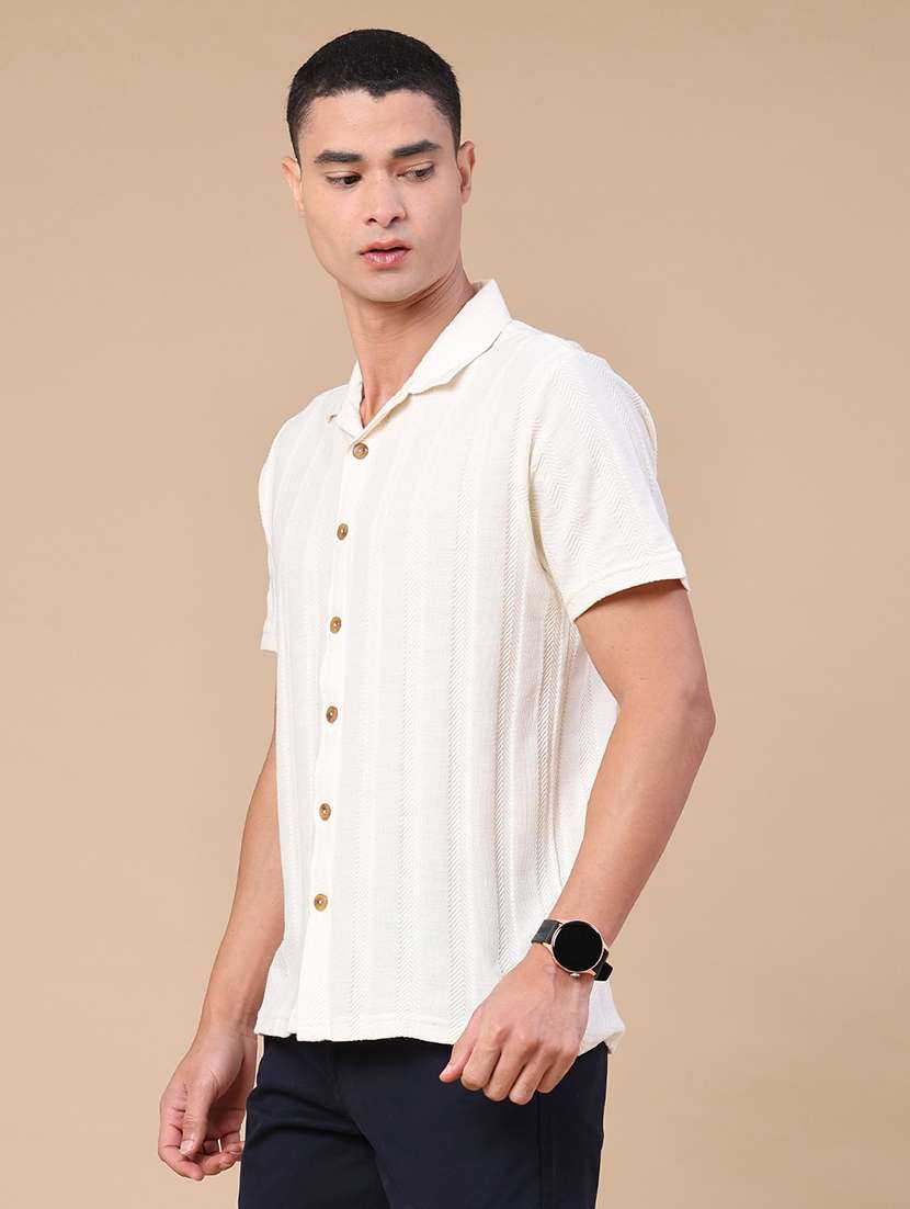 men self design short sleeve regular fit casual shirt - 22160576 -  Standard Image - 3